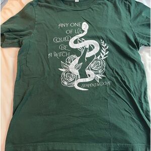 M Green snake shirt serpent and dove